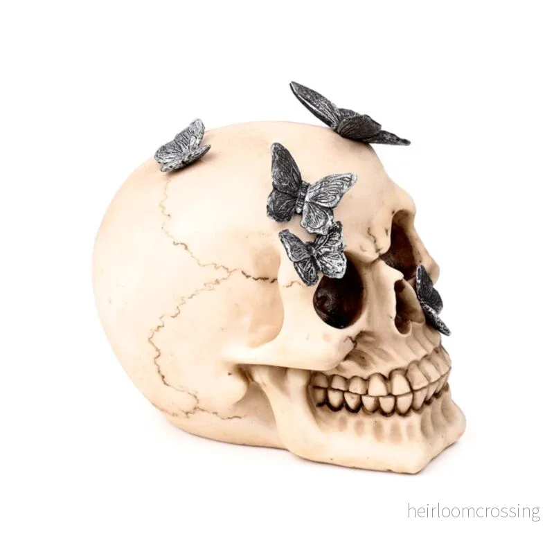 Skull With Metallic Butterflies - Bild 3