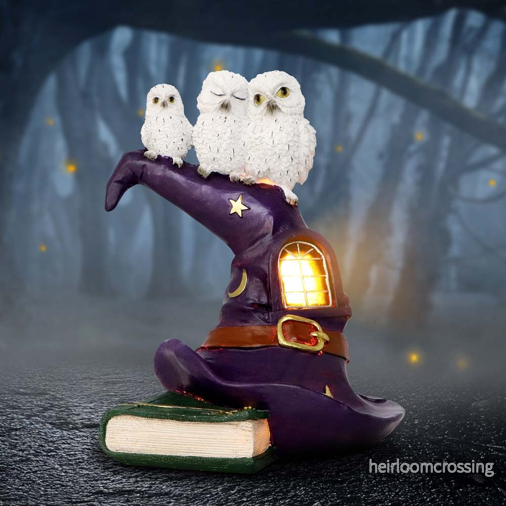 The Witching Perch - Witch Hat with LED-light Bookshelf Ornament