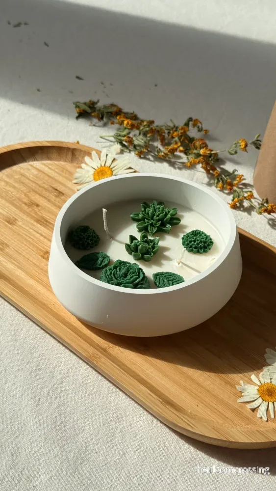 Sage Serenity Botanical Soy Candle | Handmade Floral Jar Candle with Essential Oils - Bild 2