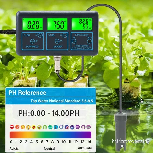 Digital mätare med Smart APP som mäter: PH, EC, ORP, TDS, RH%, CF & Temp - Bild 3