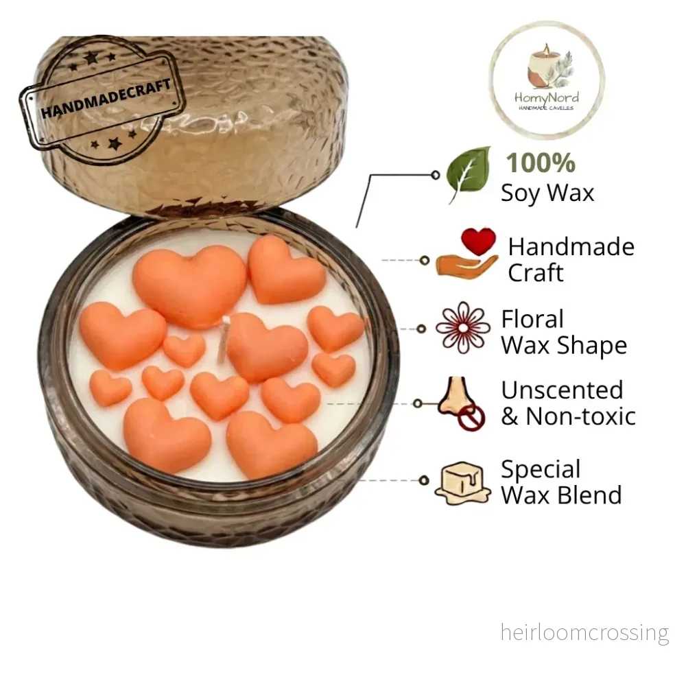 Floating Affection" Hand-Poured Heart Jar Candle - Bild 3