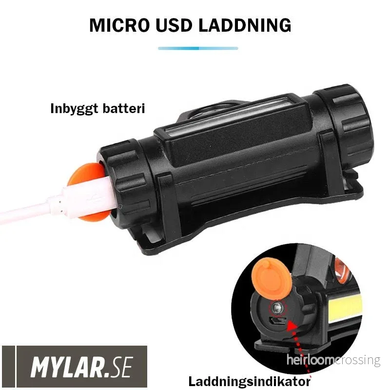 Pannlampa med USB laddning 800 Lumen och 4 timmars batteritid - Bild 3