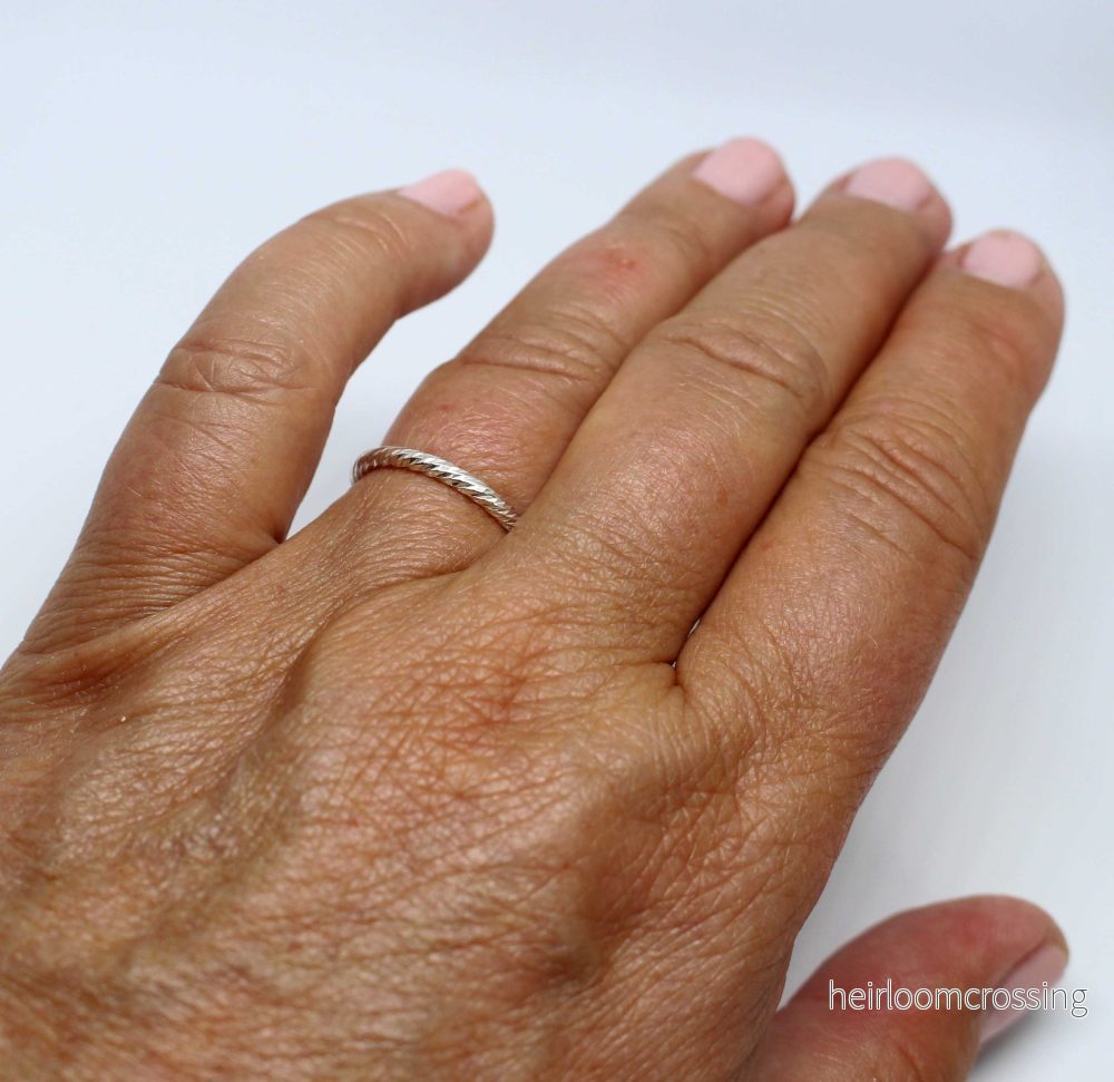 Smal mönstrad silverring Blenda - Bild 2