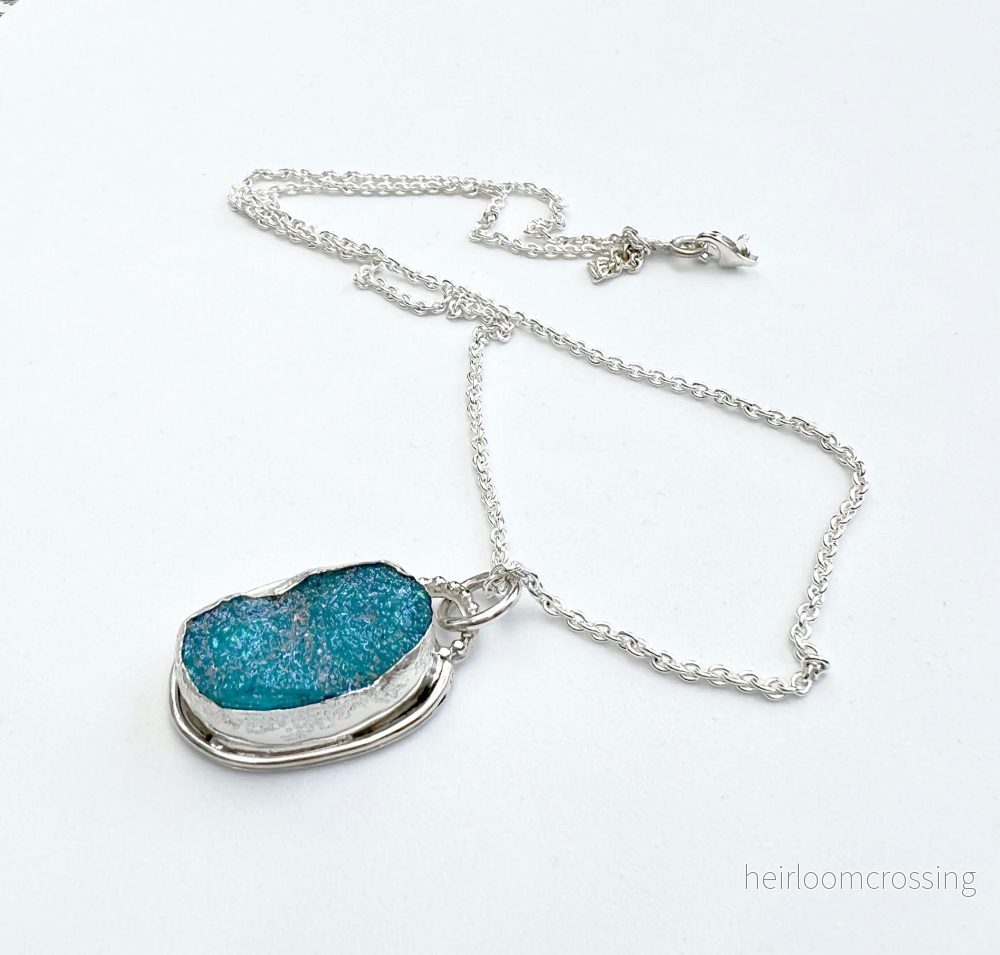 Silverhalsband med Druzy agat - Bild 2