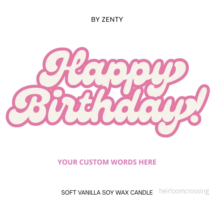 Personalised Happy Birthday Pink Scented Candle Personalised Happy Birthday Pink Scented Candle