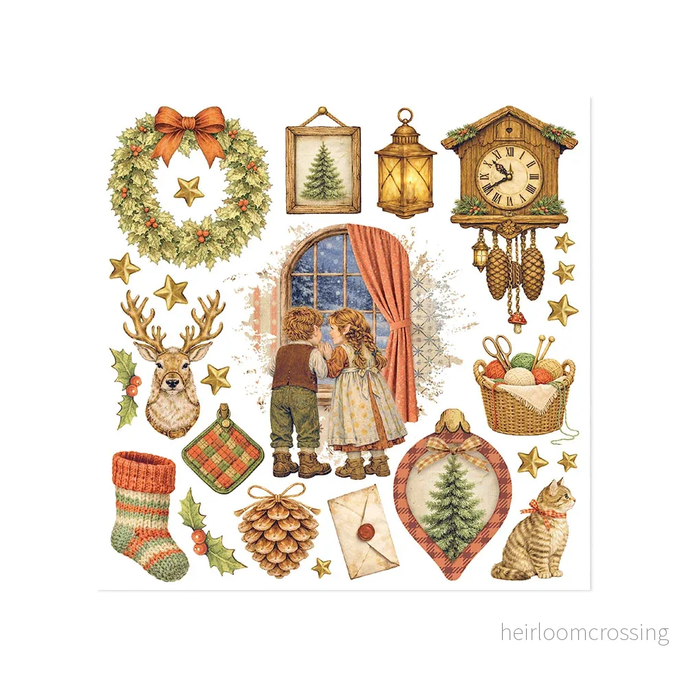 Printed Decorative Rub on kit for Art and Craft cm 15,5x15,5 - Silent Night - Bild 3