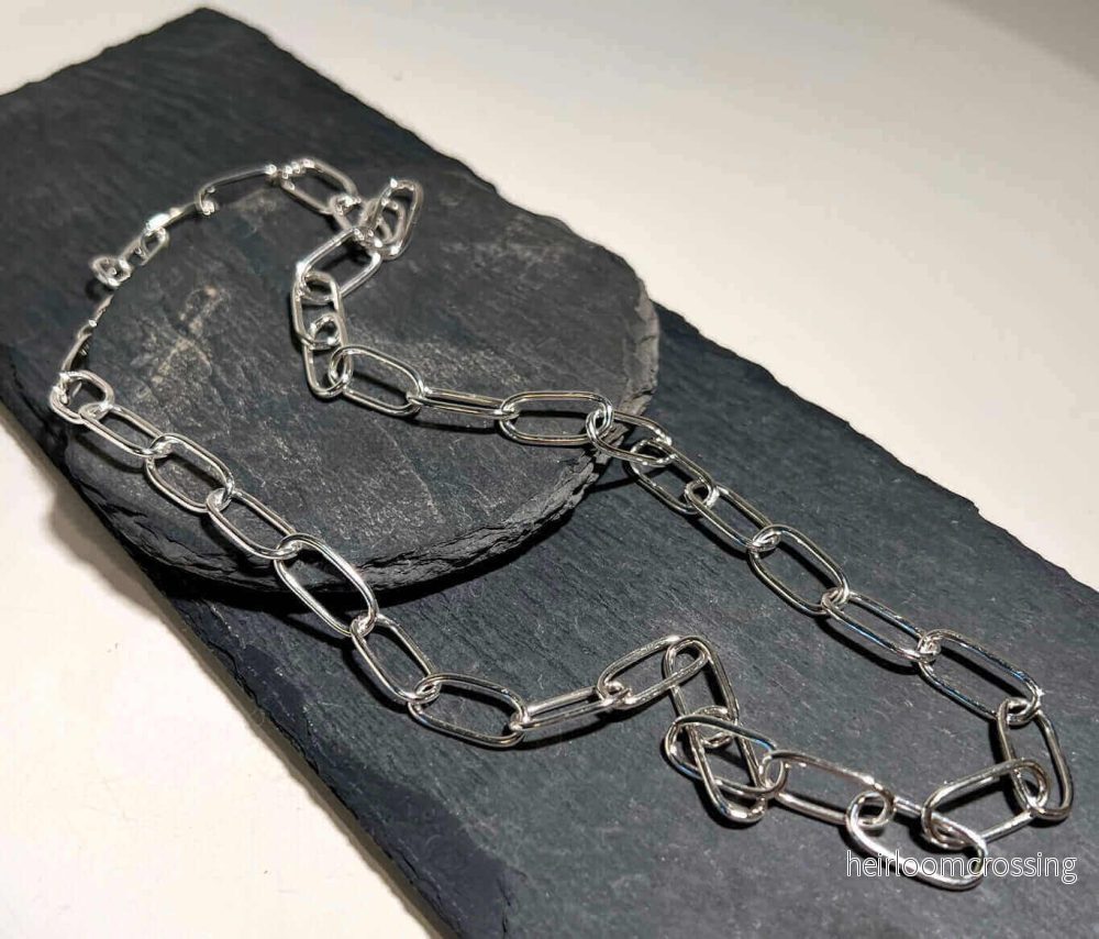 Silverhalsband kedja Paperclip
