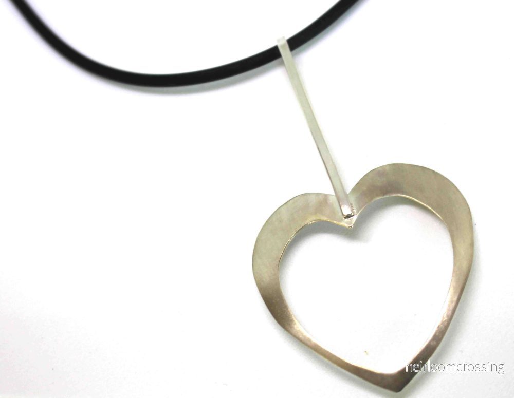 Silverhalsband Hjärtat (matt) - Bild 3