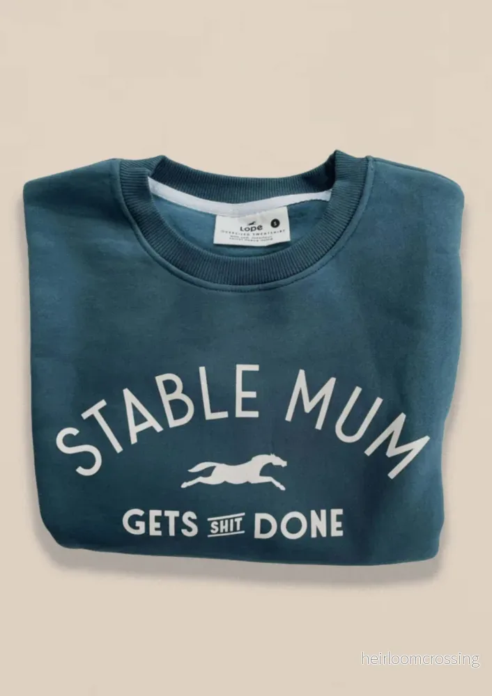 Stable mum oversize sweatshirt, Denim Blå - Bild 2