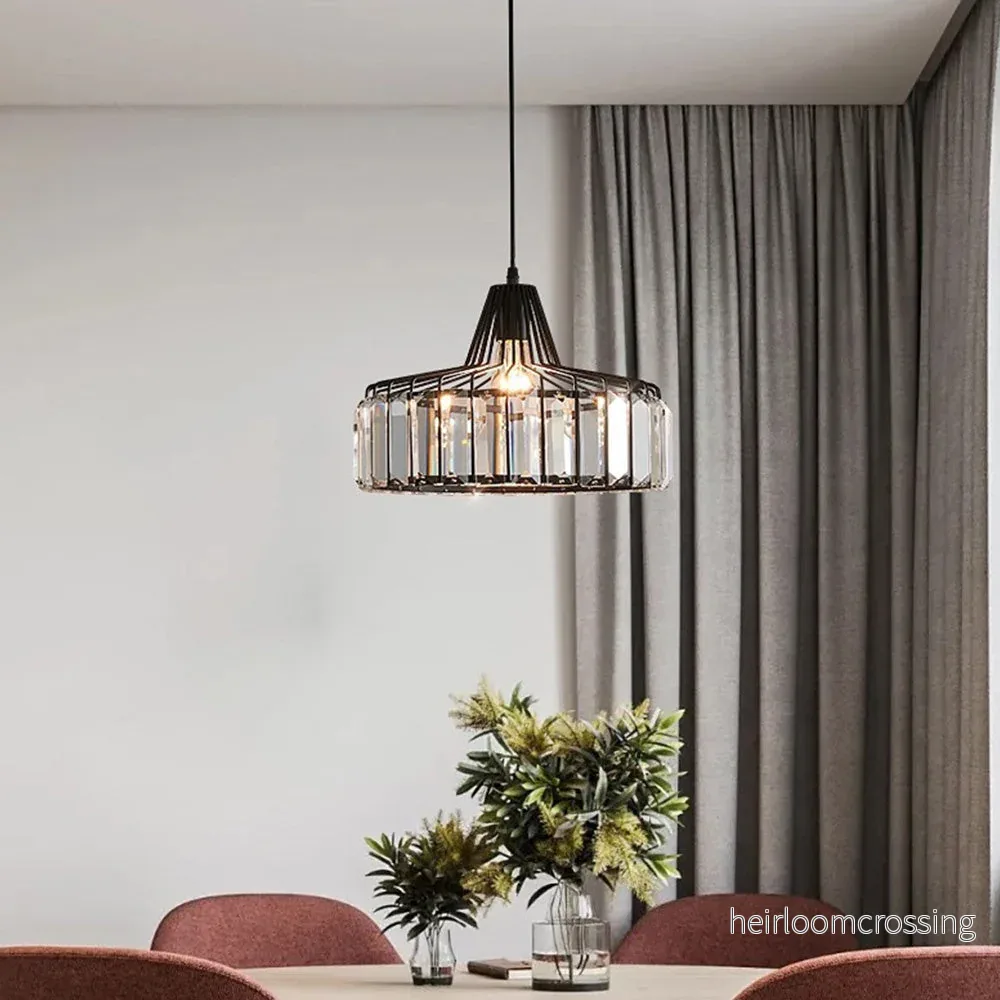 Pendellampa i svart kristall – modern taklampa - Bild 3