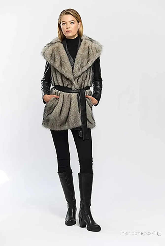 HOLLIES CLICHY VEST NATUR BEIGE GRÅ