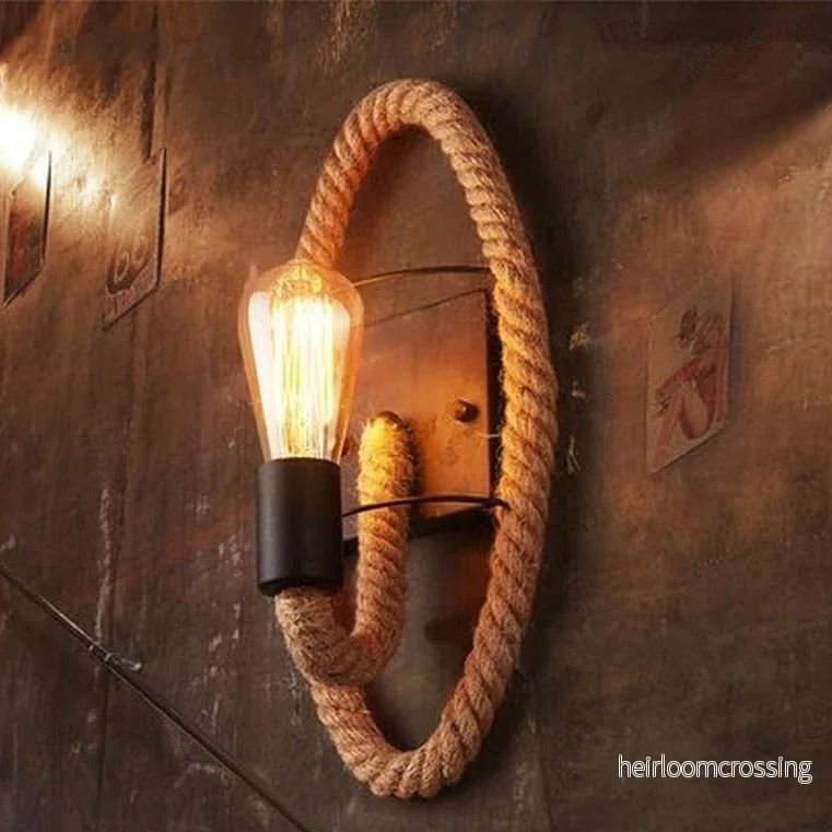 Vintage segelvägglampa – RusticRope Vintage segelvägglampa – RusticRope