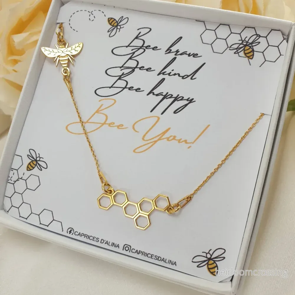 Halsband – Bee on honeycomb