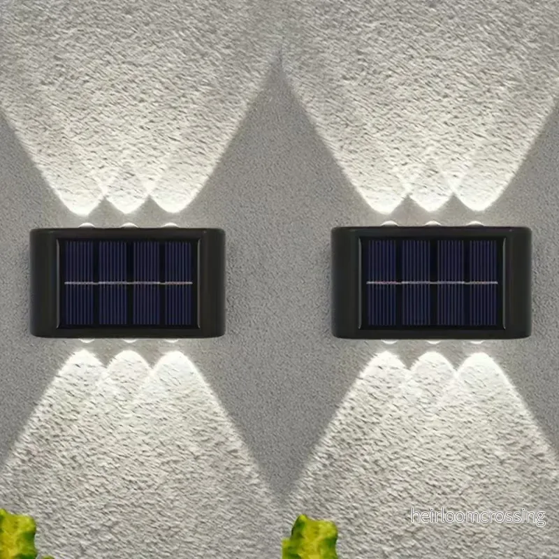 Solar LED Outdoor Wall Light Waterproof Dusk to Dawn Fence Lamp for Garden Yard Porch Pathway Patio Home Decor - Bild 2