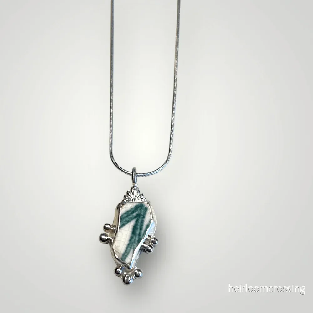 Silverhalsband med porslin Polly - Bild 2