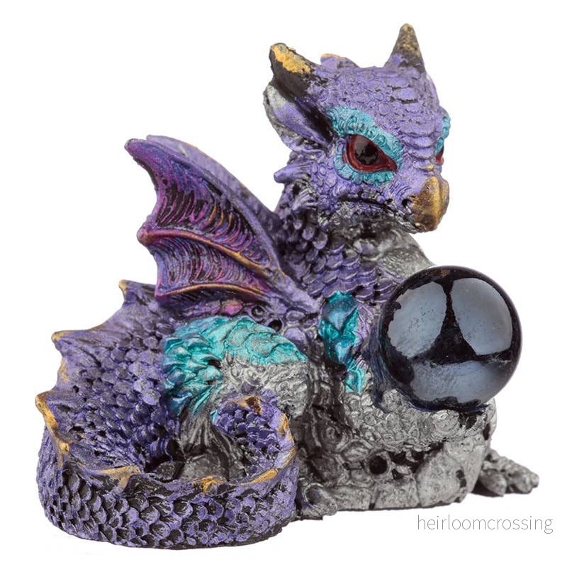 Elementdrake med Klot – Mini Dekoration i Resin - Bild 2