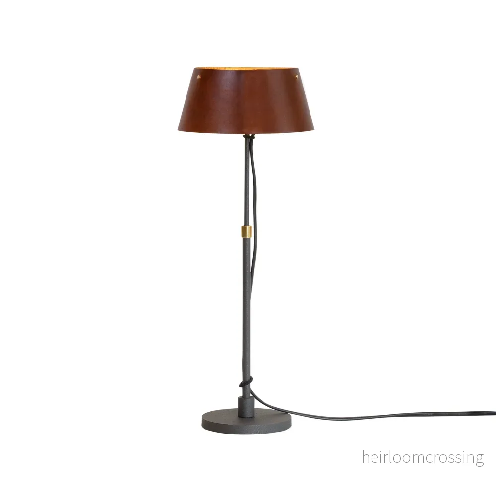 Karl läder bordslampa liten - Bild 2