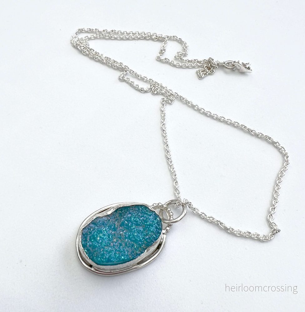 Silverhalsband med Druzy agat - Bild 3