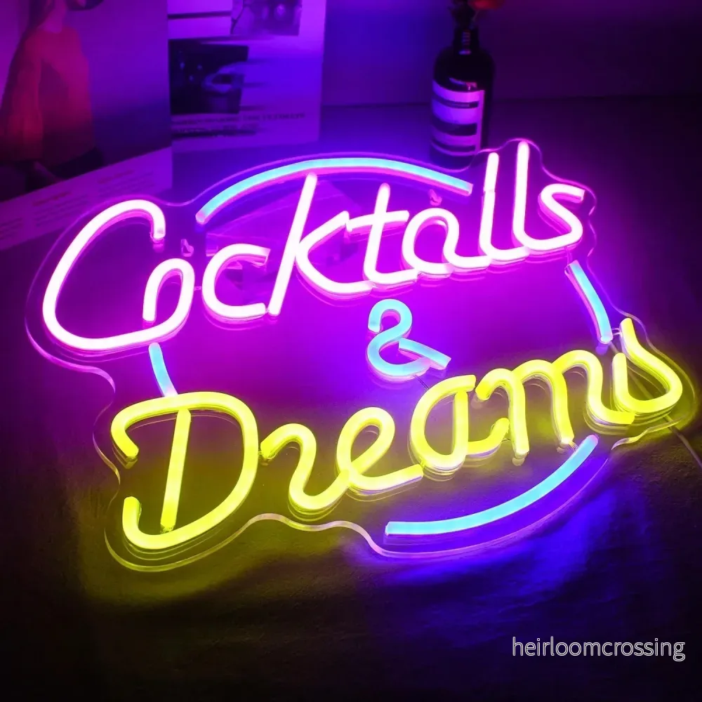 Neonskylt LED Cocktails & Beer – USB-driven bardekoration - Bild 2