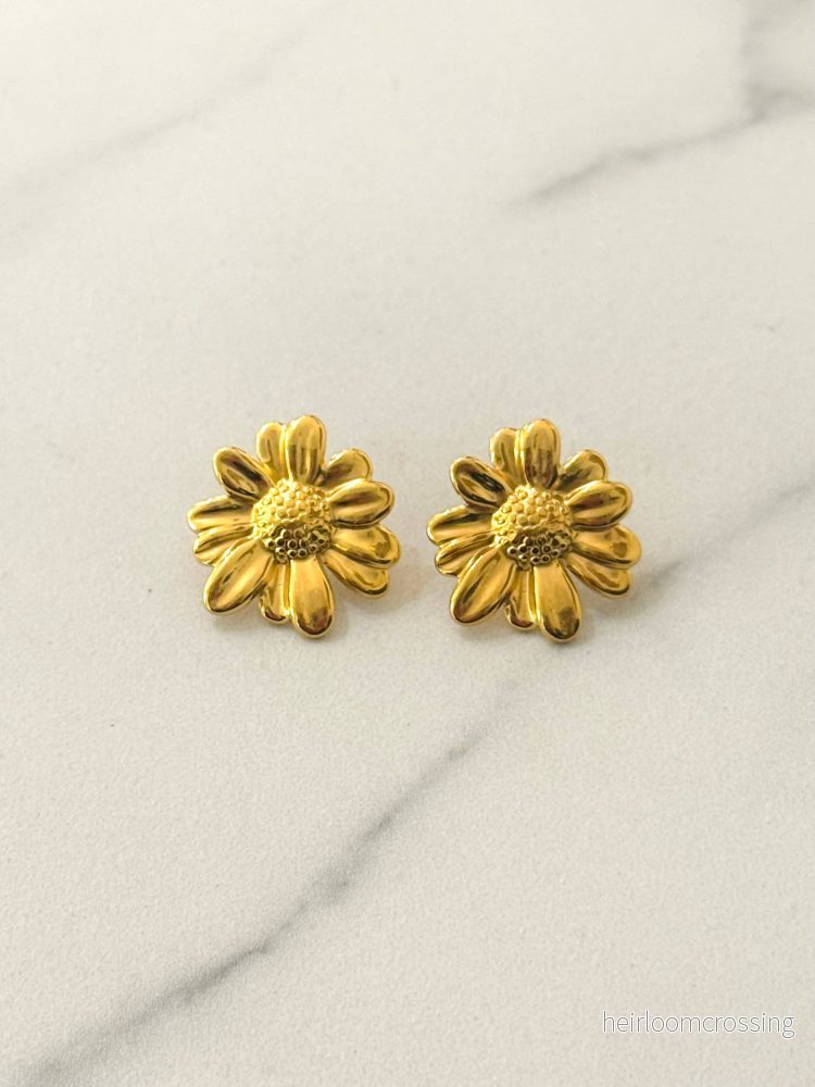 Blommiga Örhängen:Guld