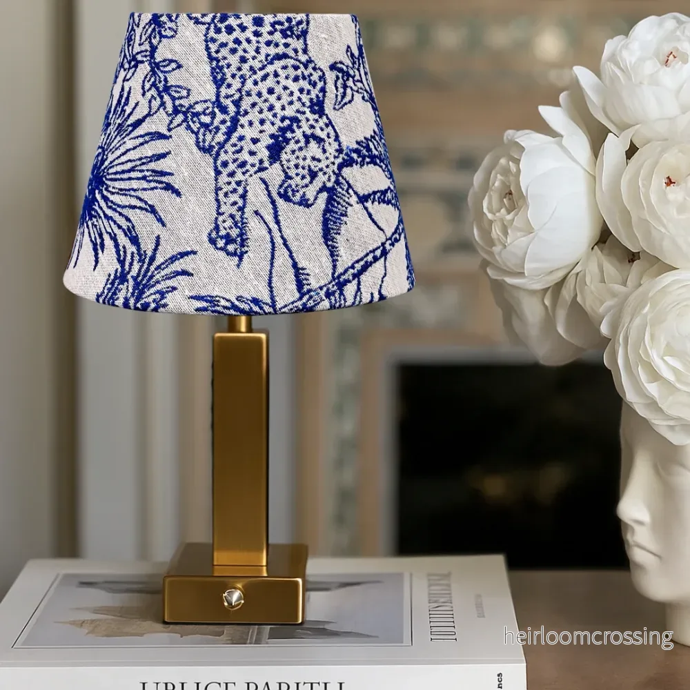 Athena Slim Rechargeable Table Lamp (Blue Leopard)