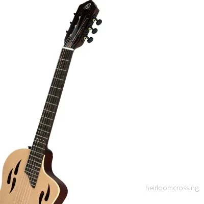Klassisk gitarr med mikrofon, Tunn kropp, Smal hals, Glansig naturfinish - Bild 2