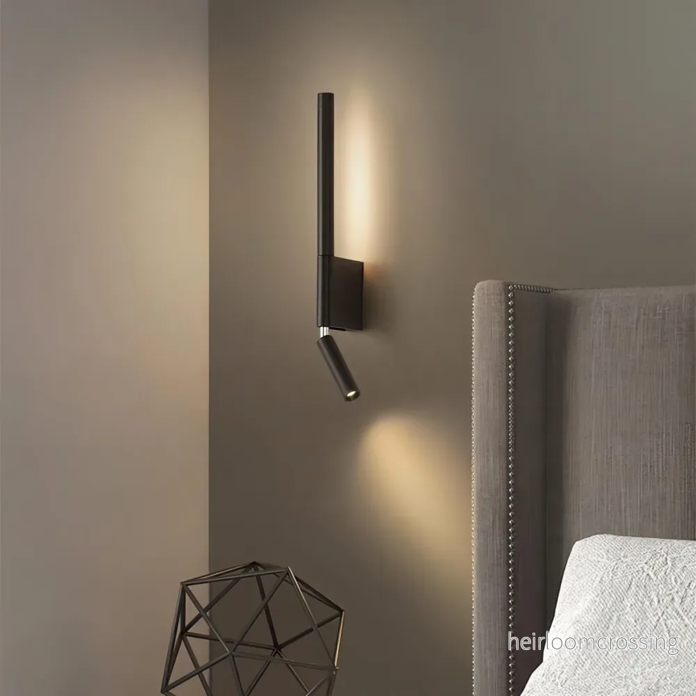 Vägglampa läslampa – justerbar LED-sänglampa i svart eller vit