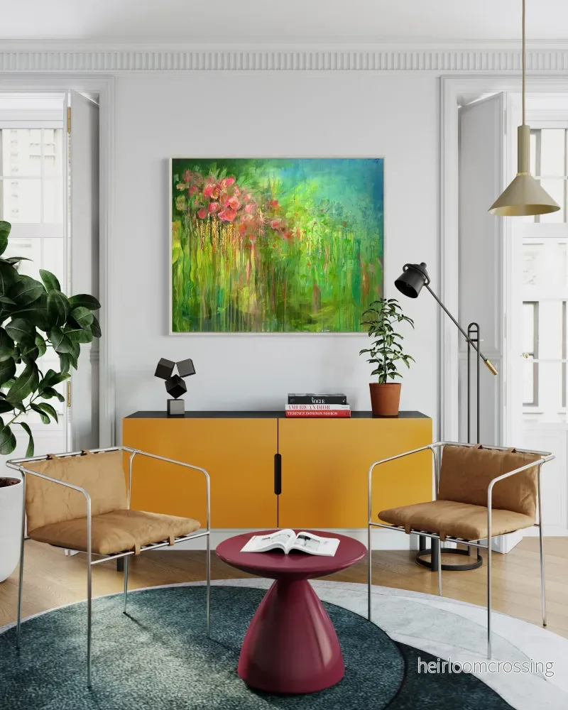 Flowerpowerfall – originalmålning - Bild 2