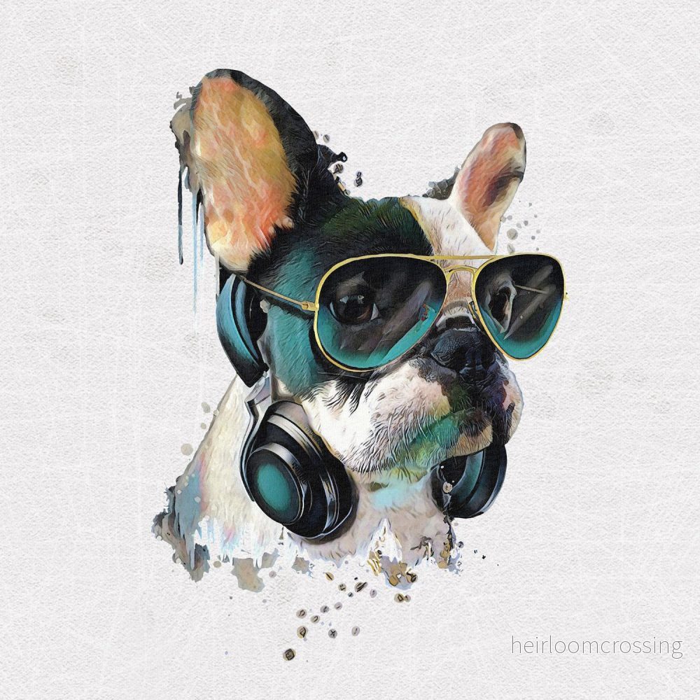 FÖRHANDSBOKNING! PANEL 55X73CM ÖGLAD COLLEGE - LJUSGRÅTT MATCHTYG COOL HUND