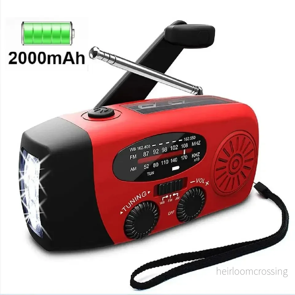 Nödradio med Solceller & Powerbank 2000 mAh - Vevradiod - Uppdaterad version
