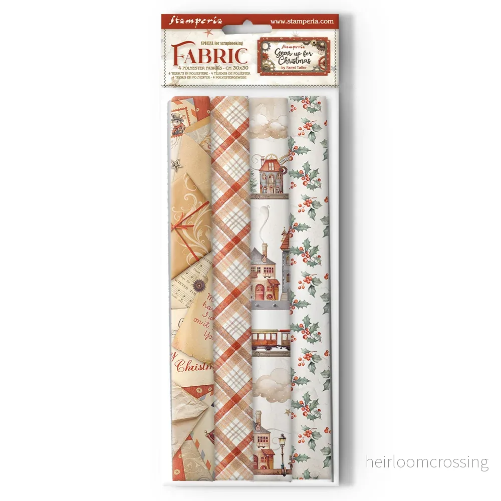 Pack 4 sheets fabric cm 30×30 – Gear up for Christmas