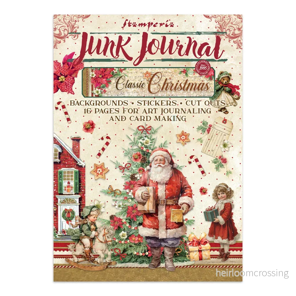 Printed Art Junk journal: stickers, cut-outs, backgrounds for Art and Craft – Classic Christmas