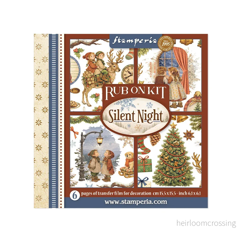 Printed Decorative Rub on kit for Art and Craft cm 15,5×15,5 – Silent Night Printed Decorative Rub on kit for Art and Craft cm 15,5×15,5 – Silent Night