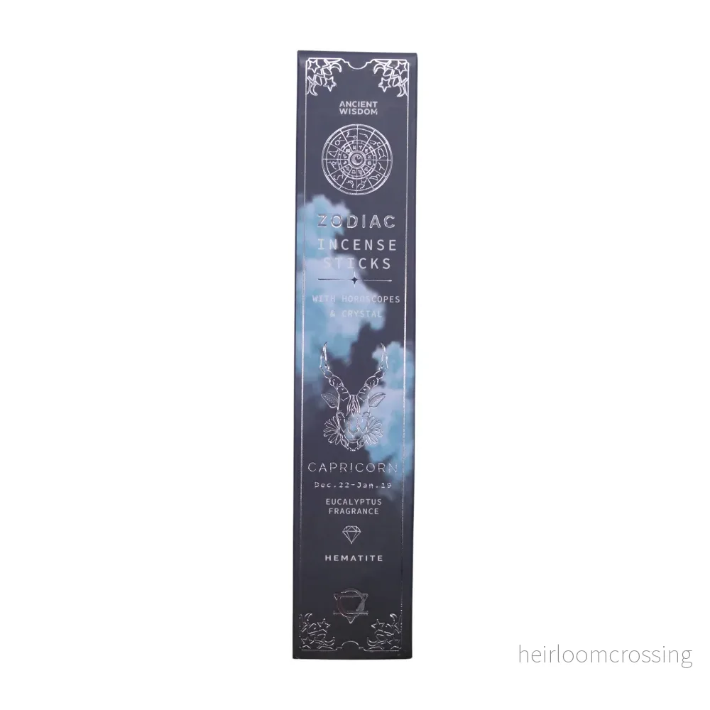 Zodiac Rökelse Med Kristall-Stenbocken/Hematite/Eucalyptus