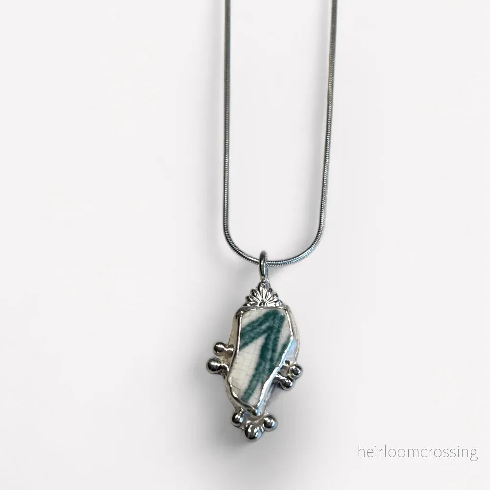 Silverhalsband med porslin Polly - Bild 3