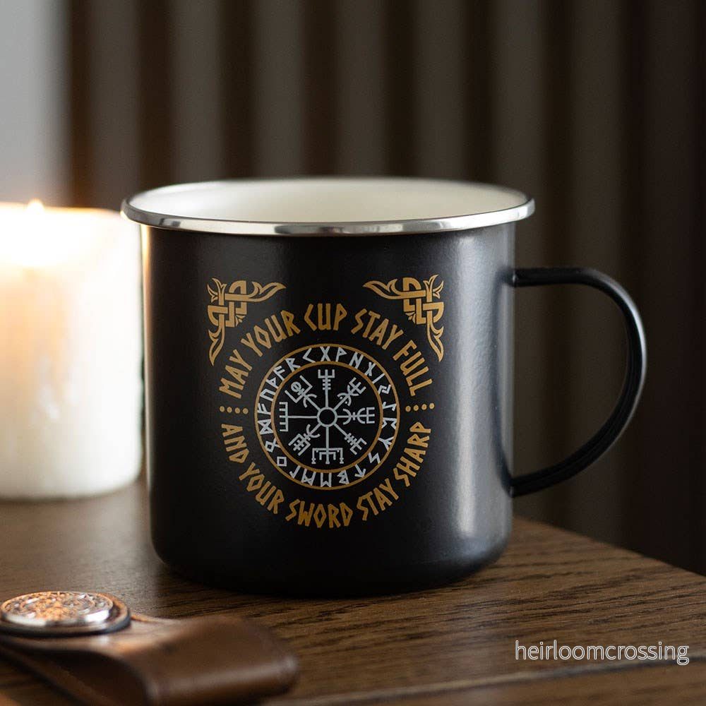Vegvisir Vikingamugg – Emaljstil - Bild 2