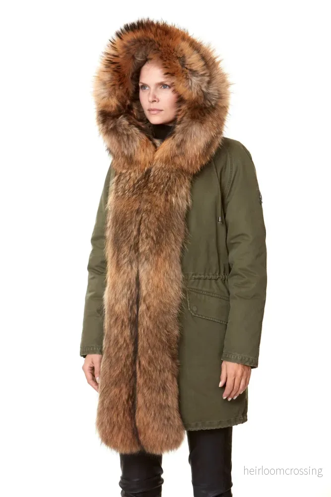 HOLLIES Milano Parkas Olive/Nat