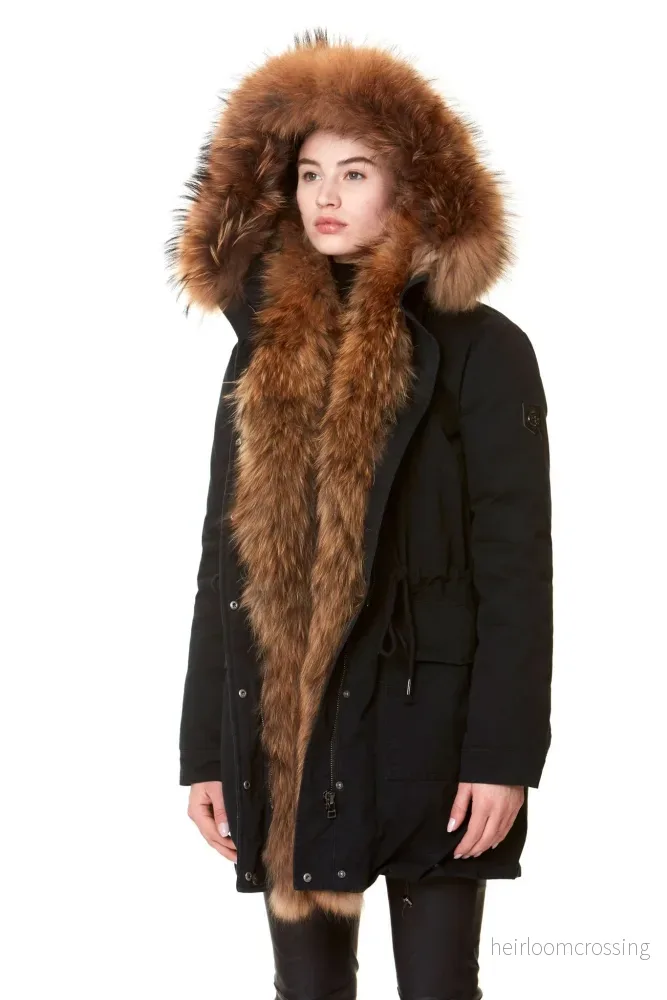 HOLLIES Milano Parkas Black/Nat