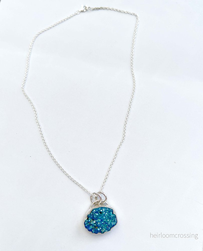 Silverhalsband med Druzy agat 1 - Bild 2
