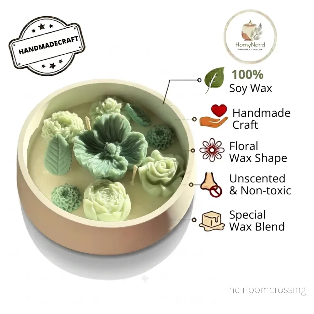 Handmade Botanical Garden Soy Candle | Succulent Floral Home Decor - Bild 2