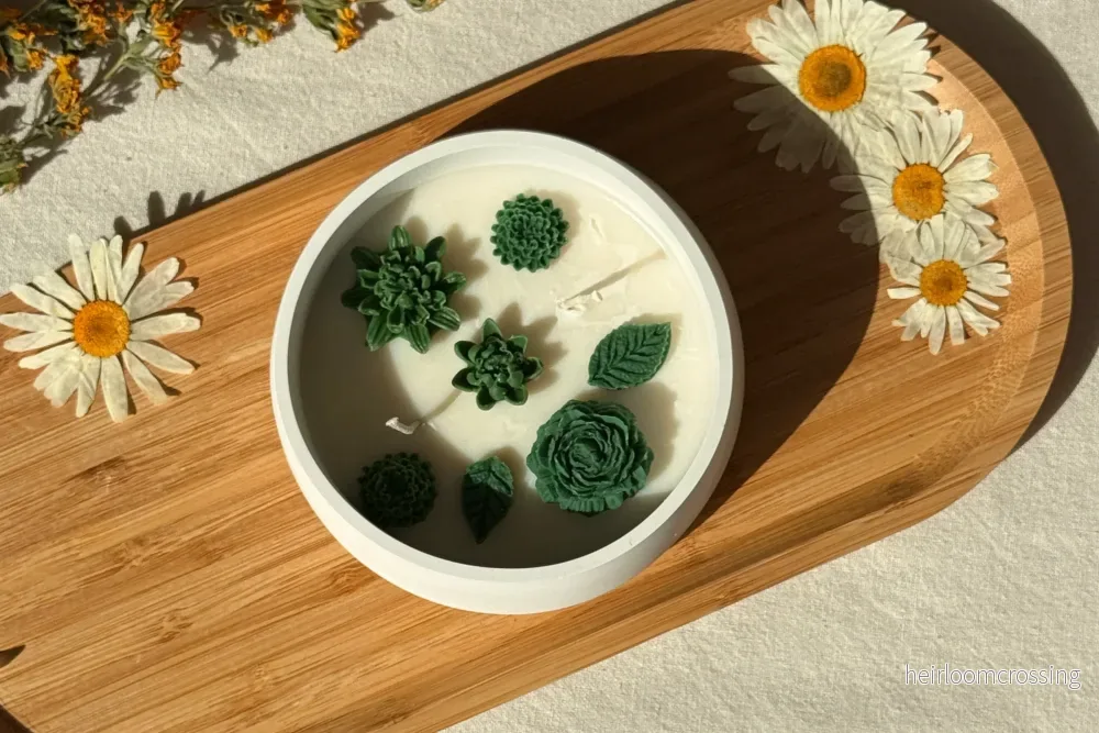 Sage Serenity Botanical Soy Candle | Handmade Floral Jar Candle with Essential Oils