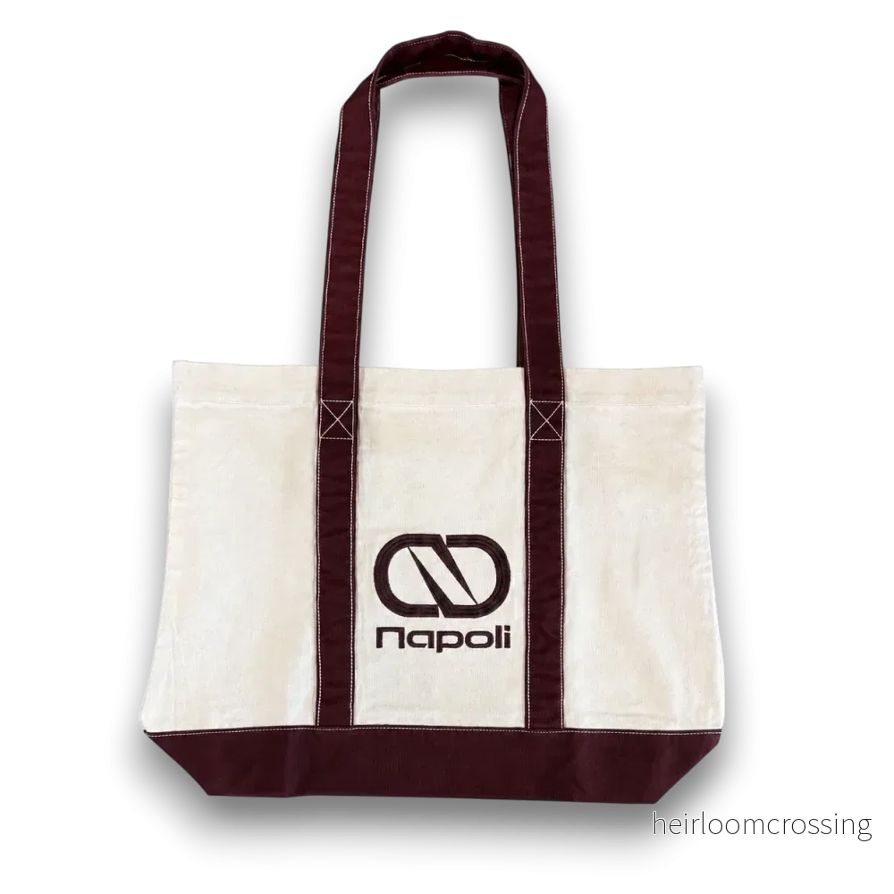 Napoli Large Tote – Raw/Burgundy
