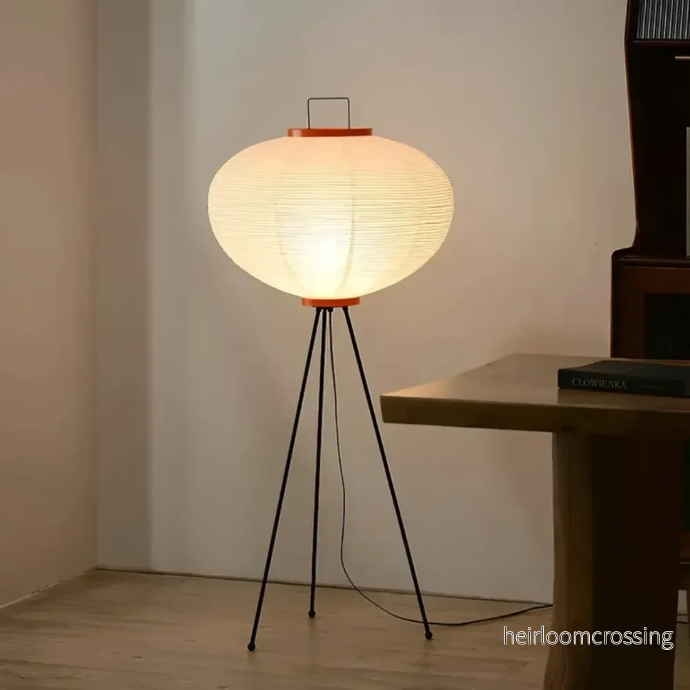 Wabi-Sabi stående LED-lampa i rispapper - ZenAura - Bild 2
