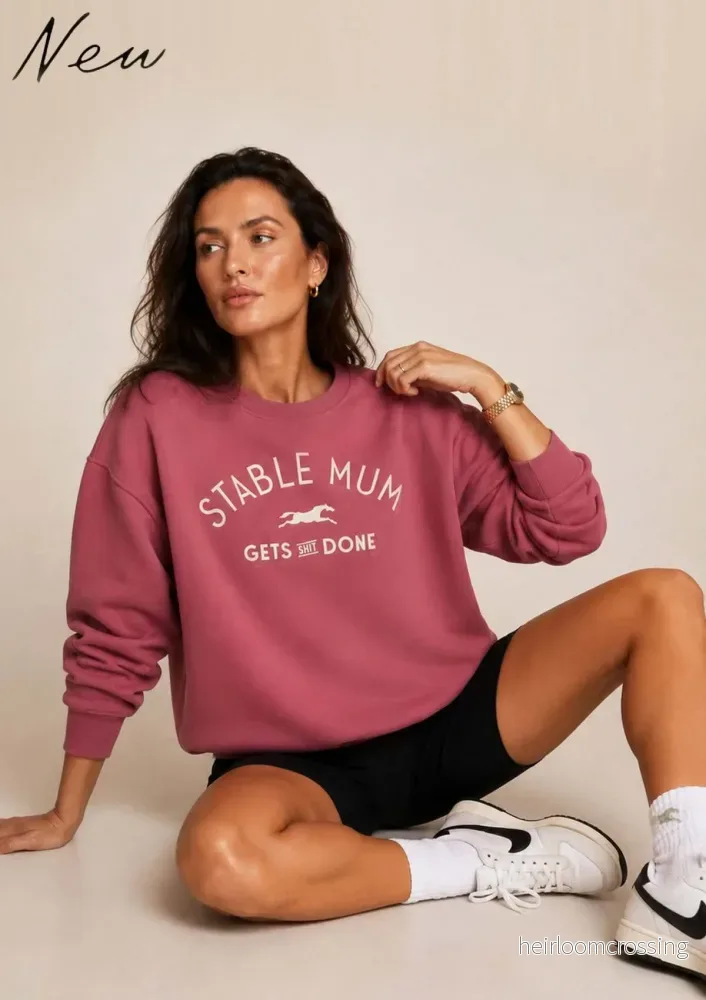 Stable Mum Oversize Sweatshirt, Varmt rosa