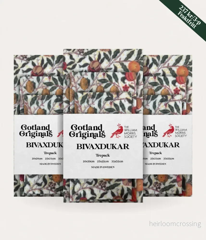Bivaxduk William Morris Fruit White 3-pack - Bild 2