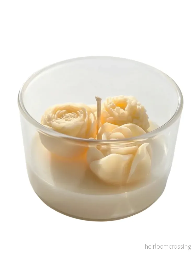 Symphony of Light” Minimalist 3-Wick White Glass Candle