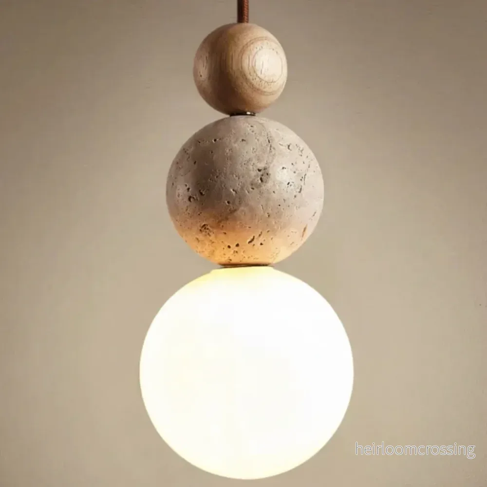 Hängande lampa Travertin trä - WoodSphere - Bild 2