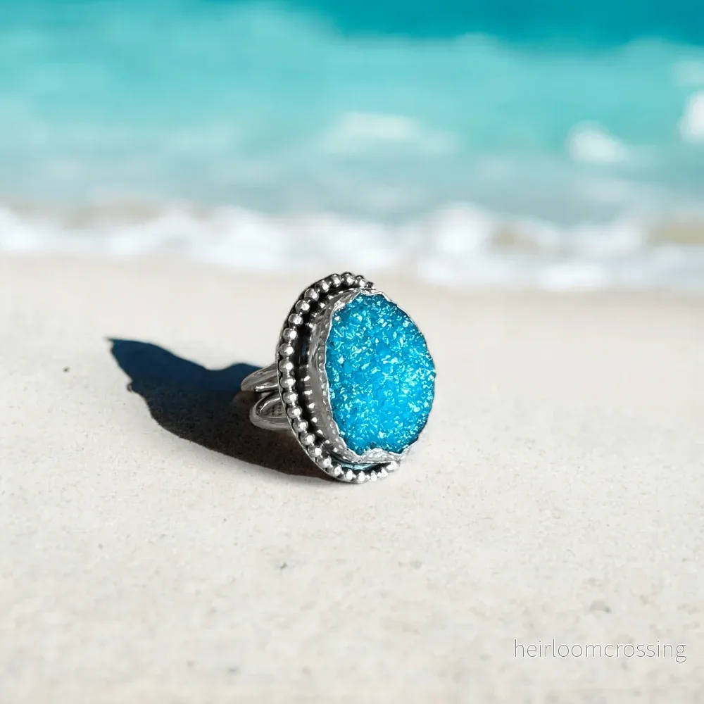 Druzy agat statementring nr 1 - Bild 2