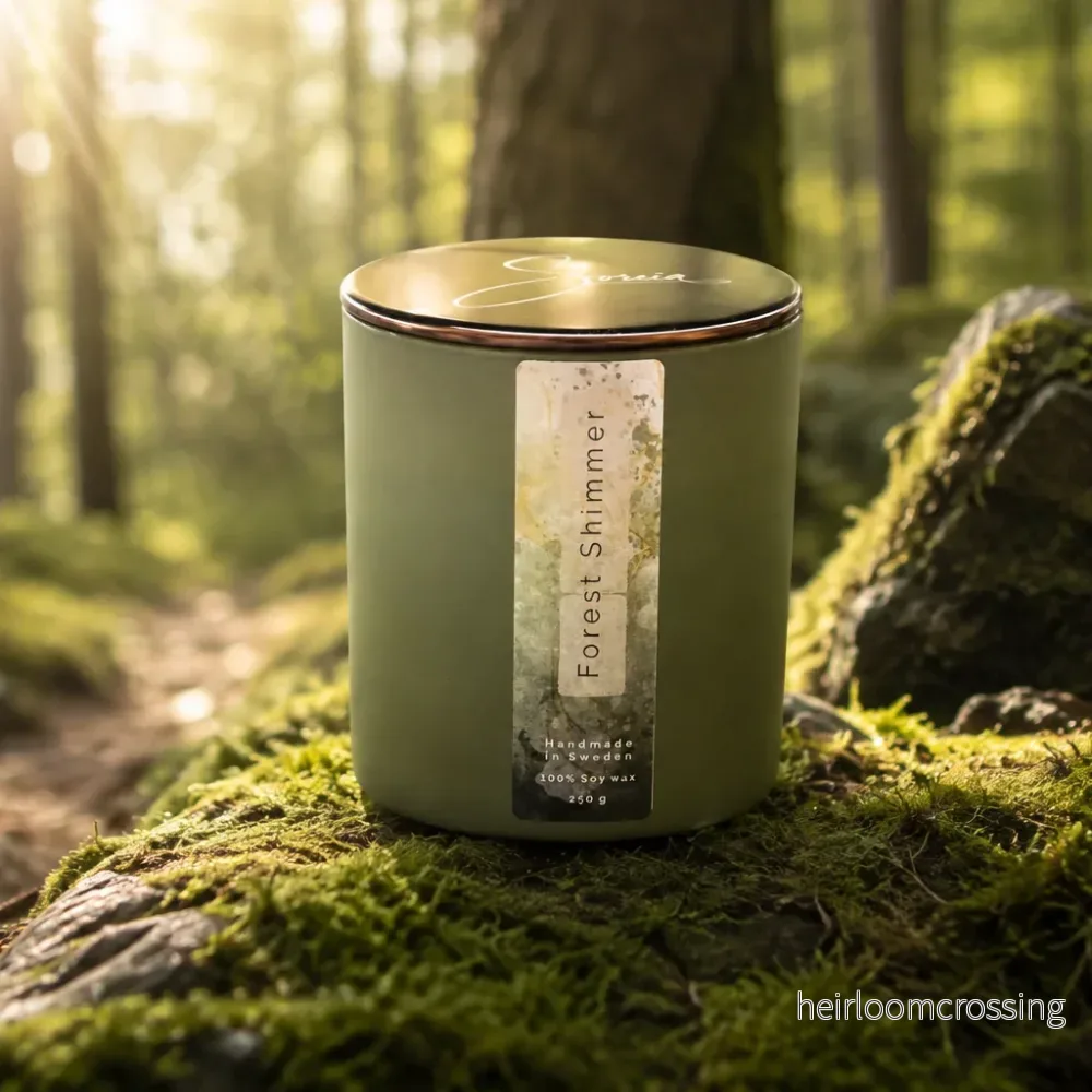 Forest Shimmer – Handgjort doftljus i 100 % sojavax, 250 g - Bild 2