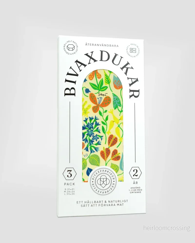 Bivaxdukar 3-pack – Herbarium av Stig Lindberg Bivaxdukar 3-pack – Herbarium av Stig Lindberg